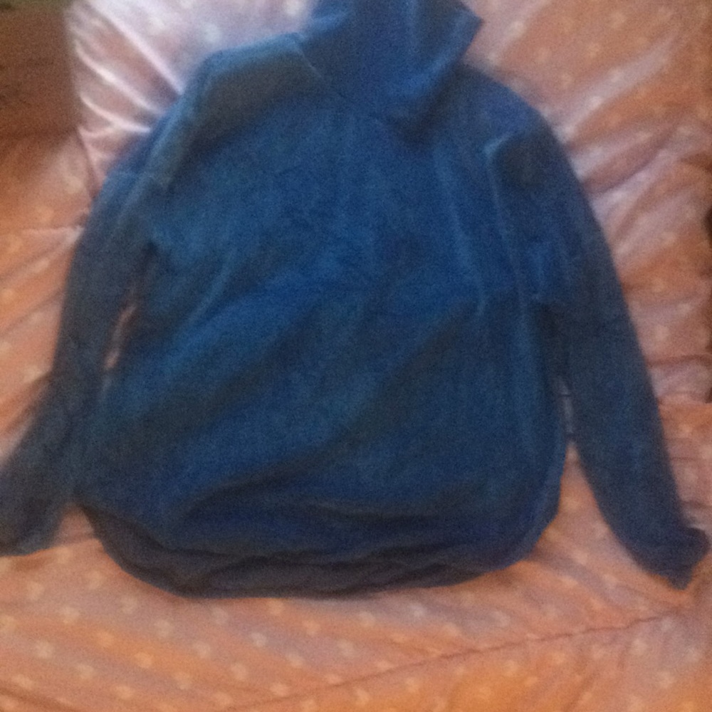 Blue velvet shirt/sweater.
